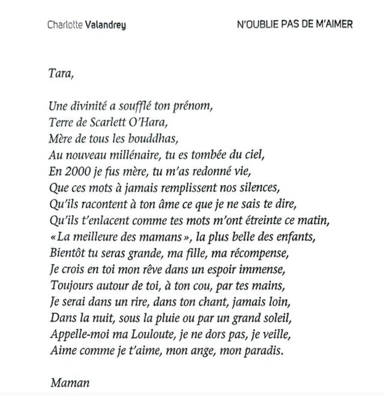 Poème posthume bouleversant par Charlotte Valandrey