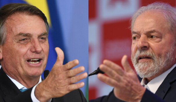 Bolsonaro à droite, Lula à gauche
