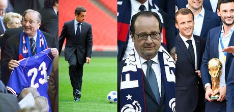 Les Président de la République et l'équipe de France de football