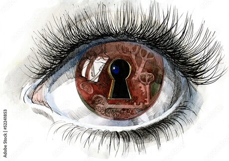 Cet oeil représente le mystère , la serrure et la clé sont sont ce qui se cache dans le regard de l'autre ...
