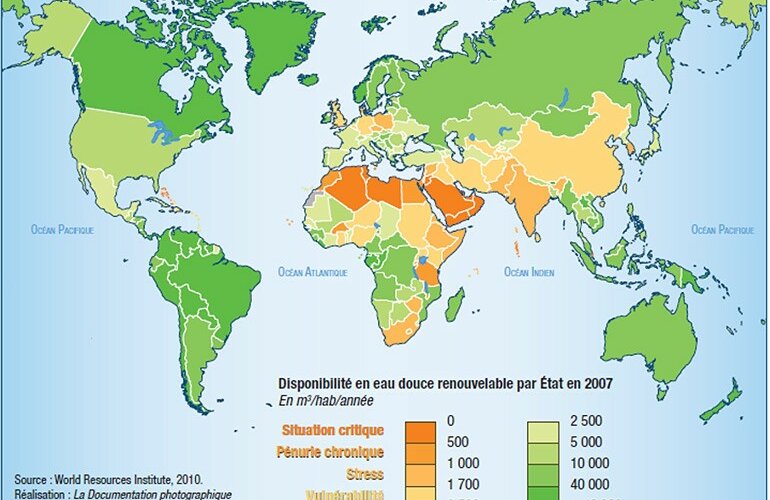 La disponibilité de la ressource en eau (Rapport Assemblée nationale sur la géopolitique de l'eau- 2011)
